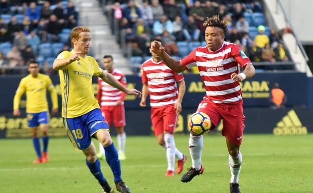Imagen del partido ante el Cádiz./GCF