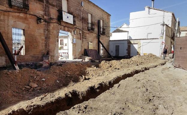 Estado de las obras en la plaza de Santa Clara./