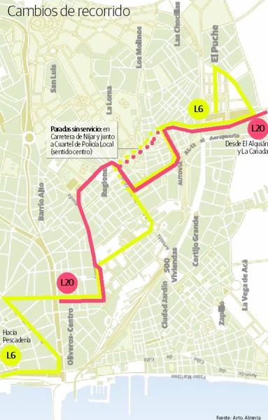 Mapa de recorrido alternativo./R. I.
