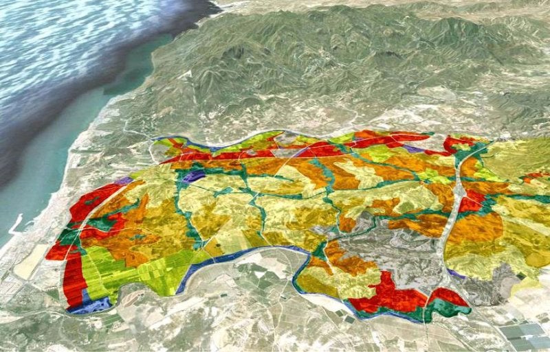 Plano ilustrativo de las áreas previstas y la delimitación del Llano Central . :: IDEAL./