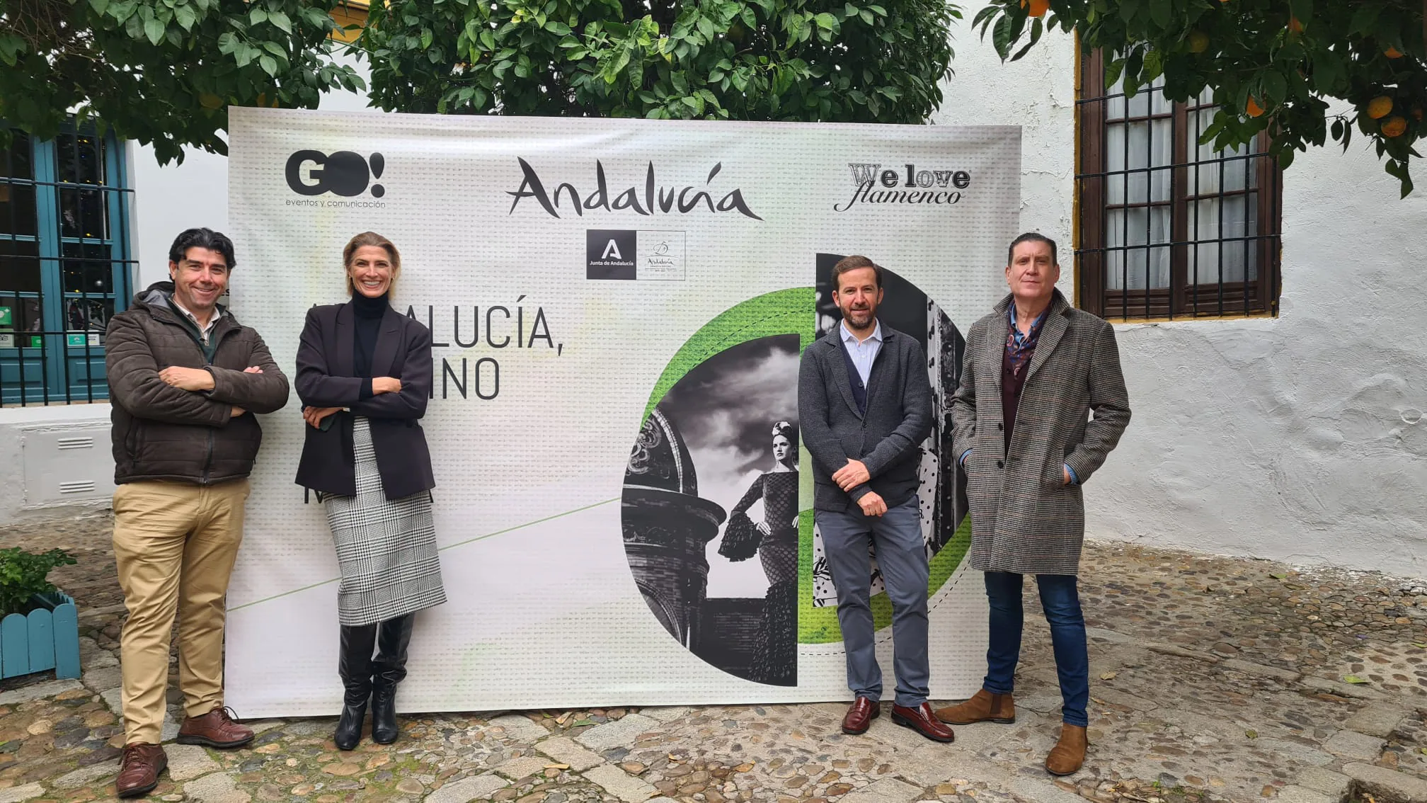 Responsables de la organización de Andújar Flamenca, con Laura Sánchez./Go Eventos y Comunicación,
