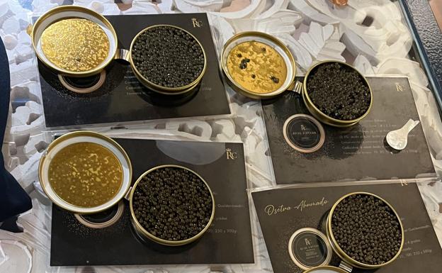 Varias muestras de Real Caviar que pudimos degustar en Taberna Belmonte.