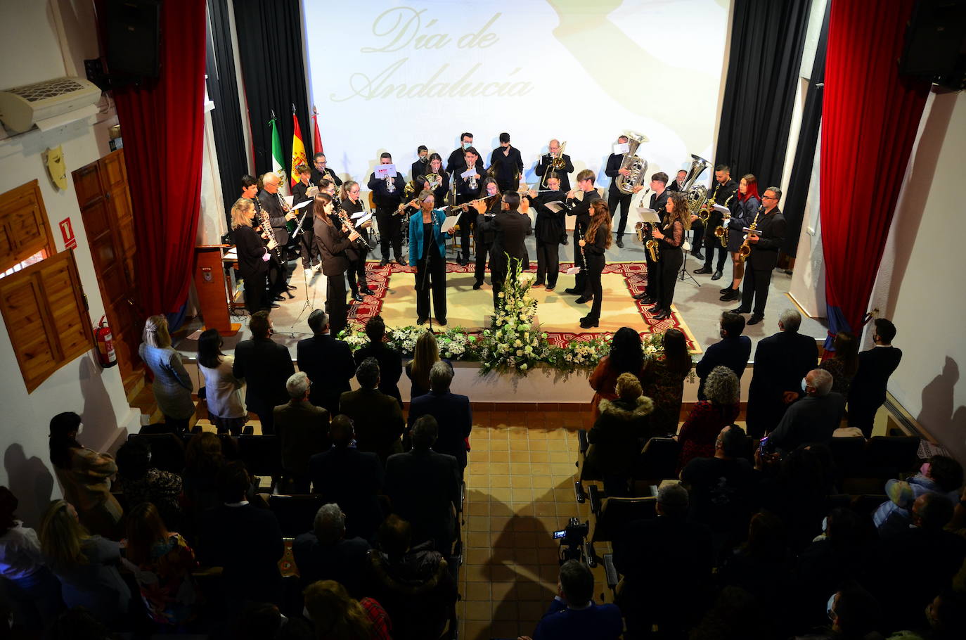 Actuación de la Banda de Música de Huétor Vega en el acto institucional del Día de Andalucía de 2022.