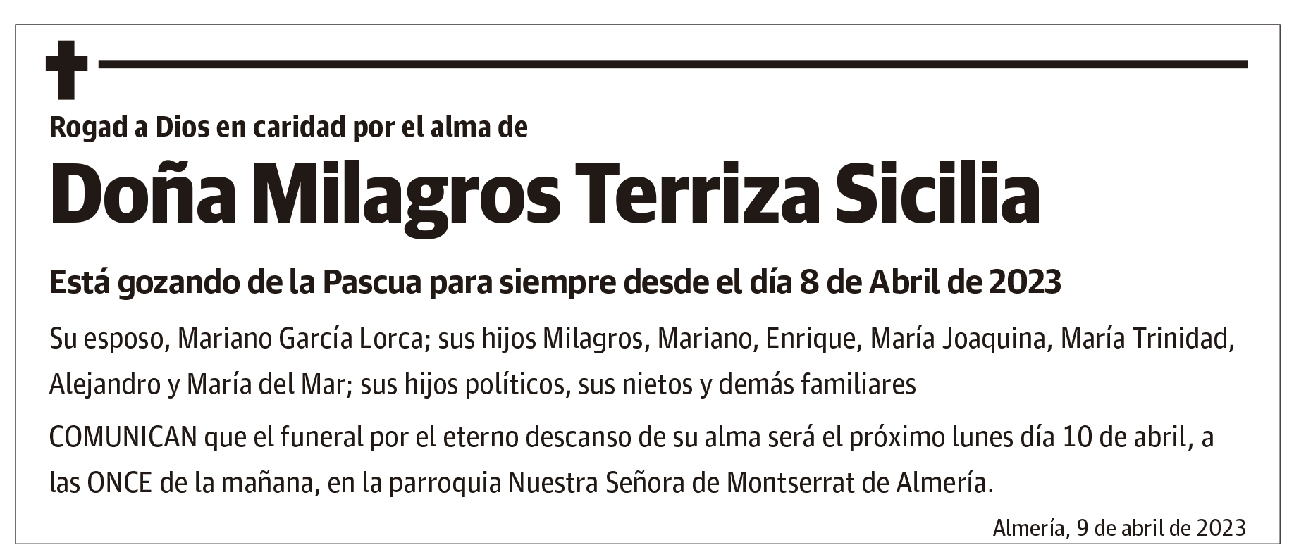 Doña Milagros Terriza Sicilia