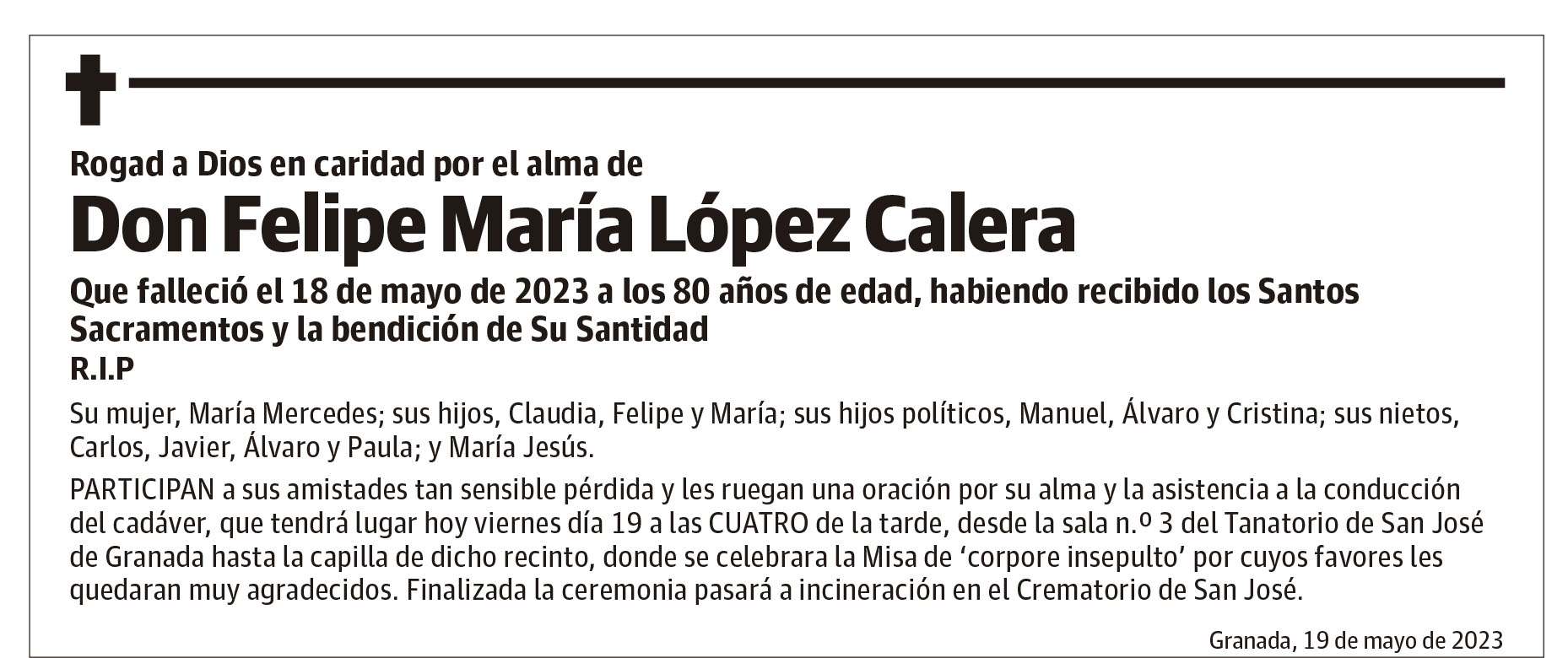 Don Felipe María López Calera