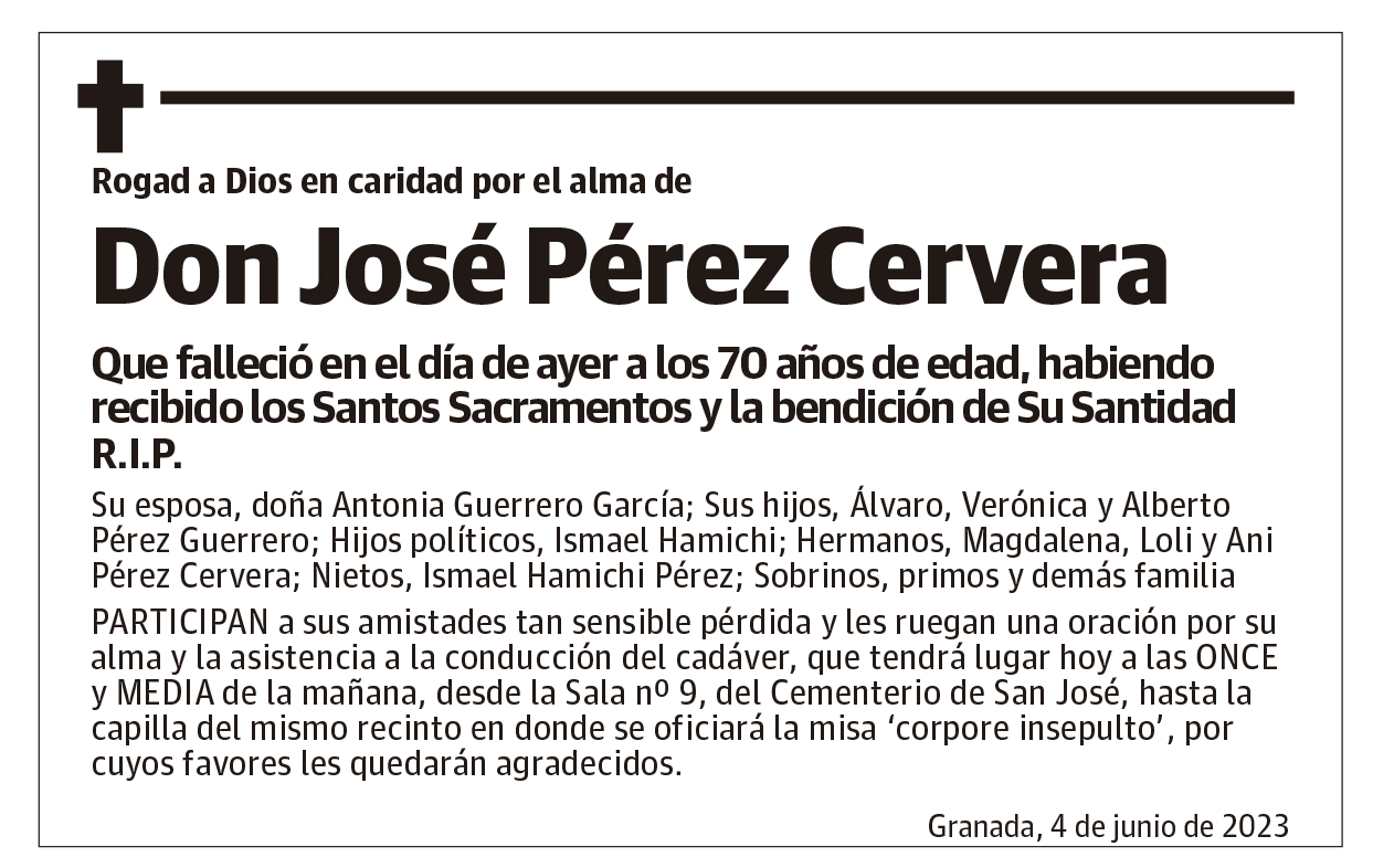 Don José Pérez Cervera