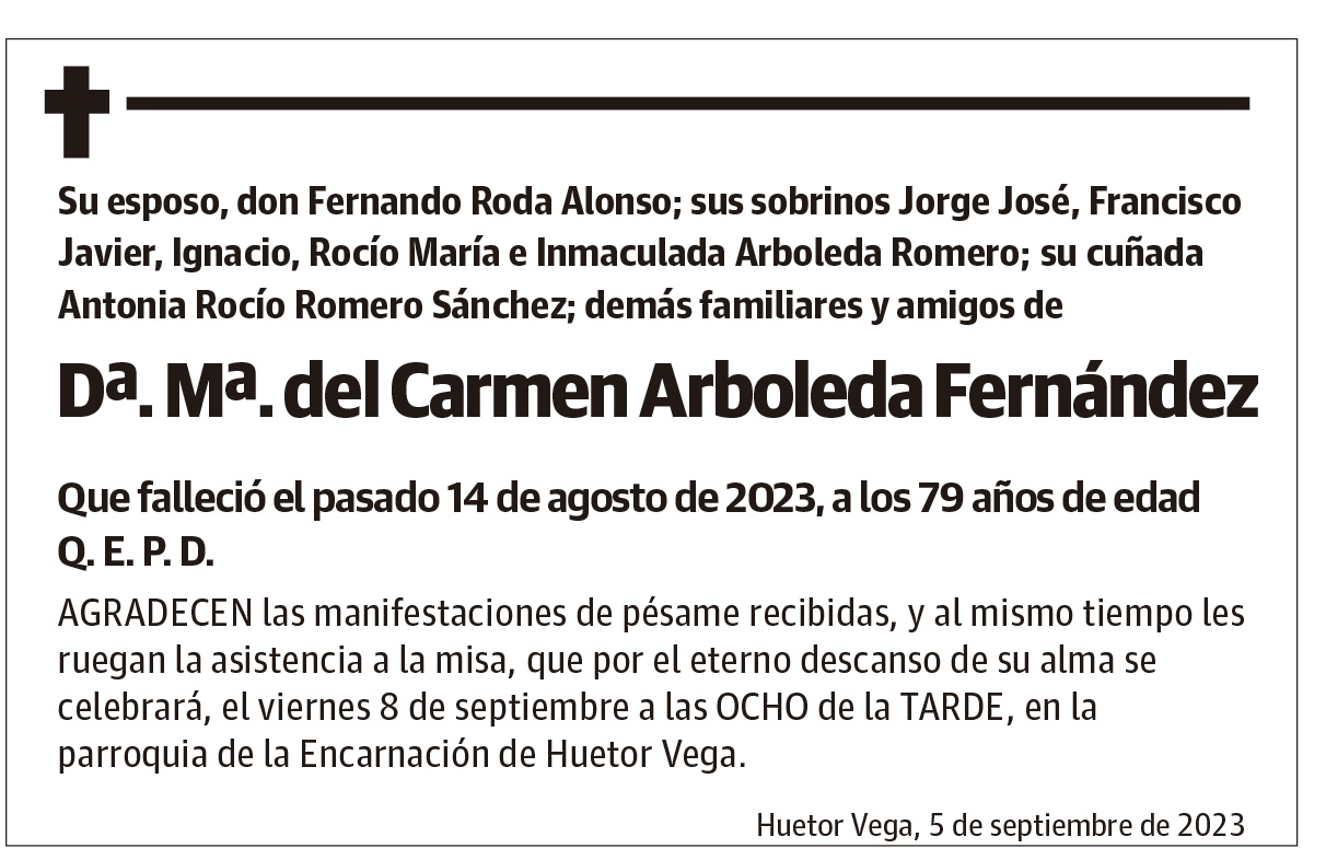 Dª. Mª. del Carmen Arboleda Fernández