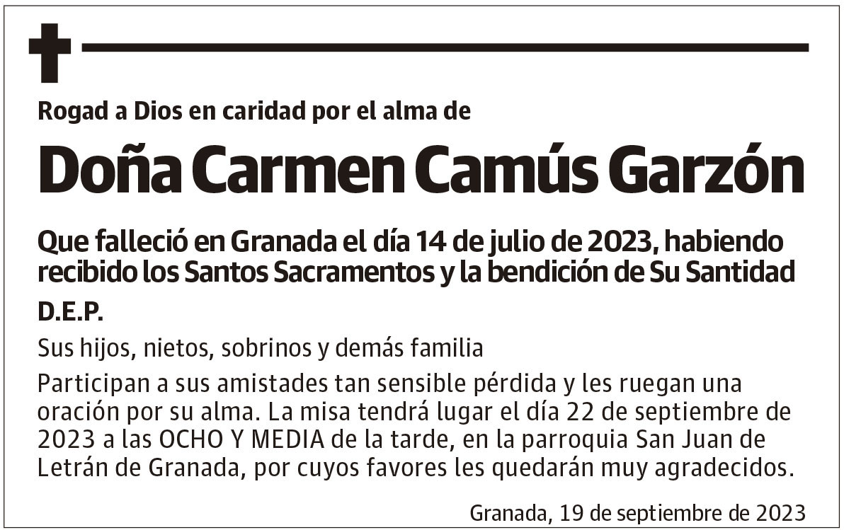 Doña Carmen Camús Garzón