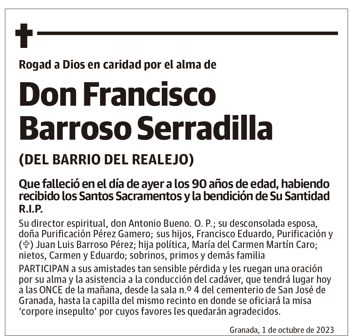 Don Francisco  Barroso Serradilla