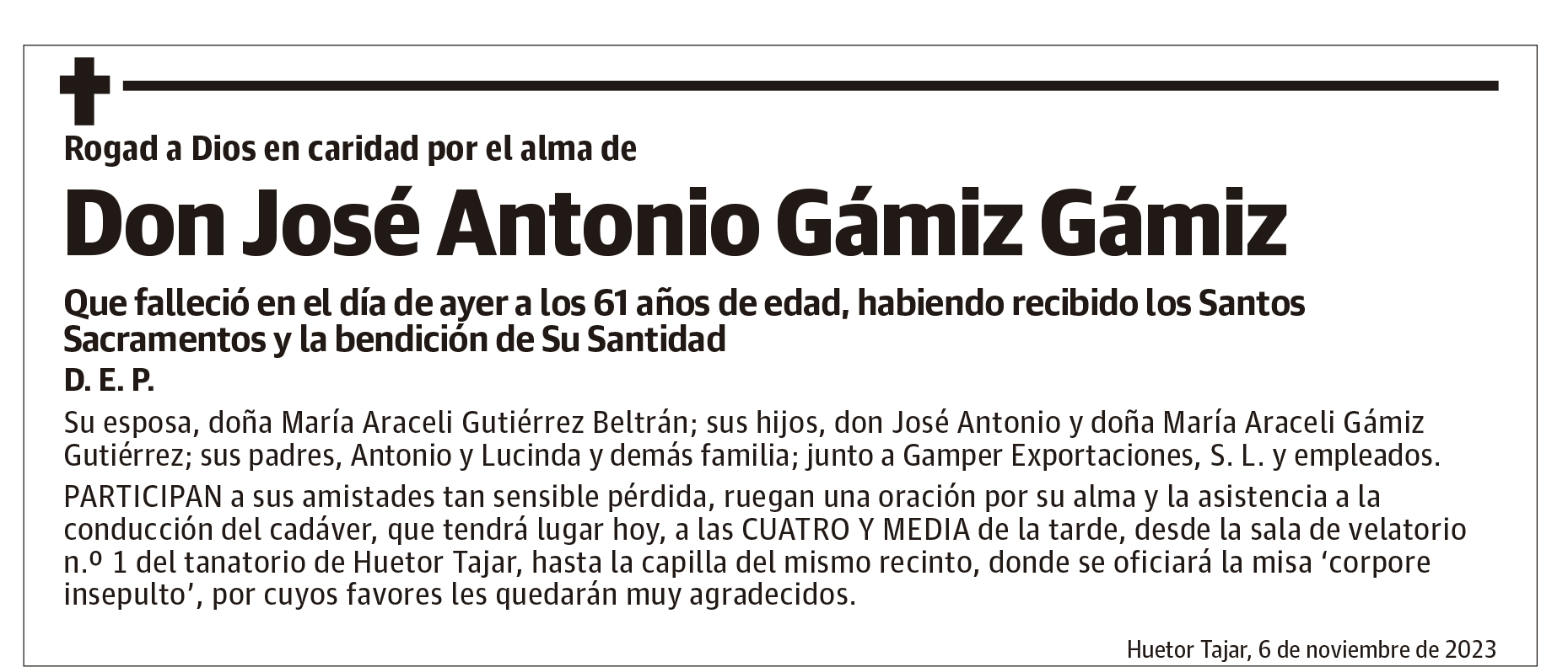 Don José Antonio Gámiz Gámiz