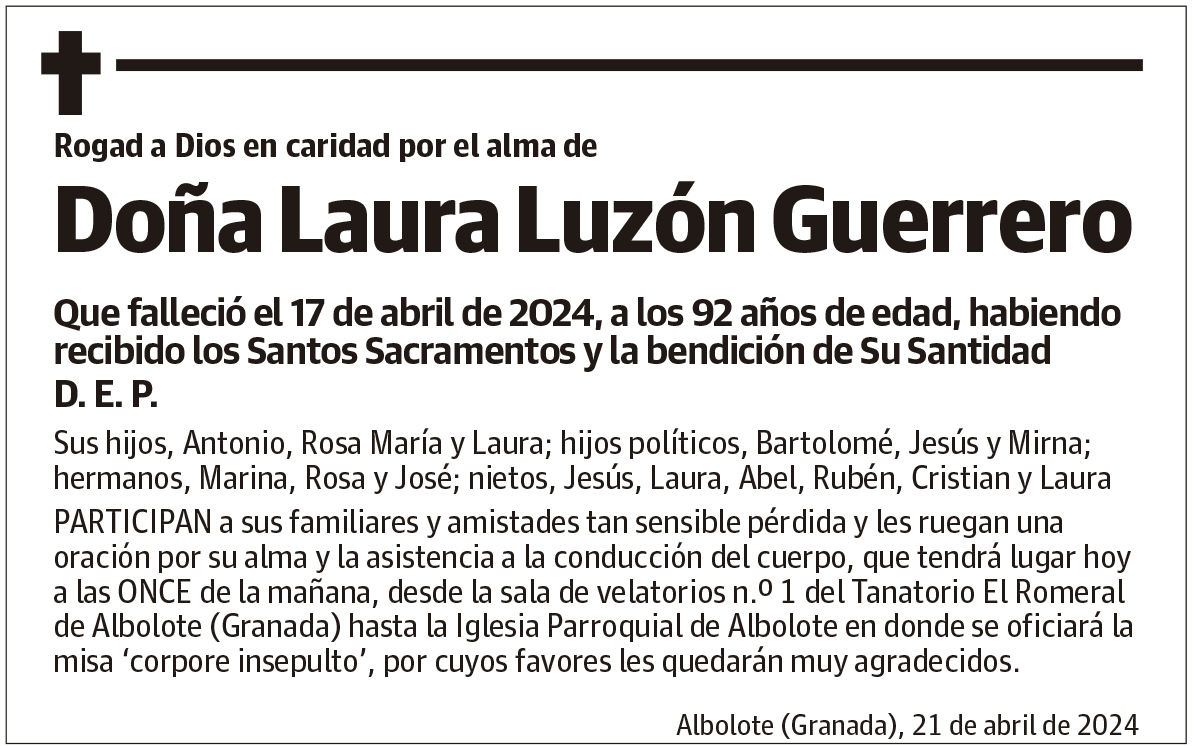 Doña Laura Luzón Guerrero