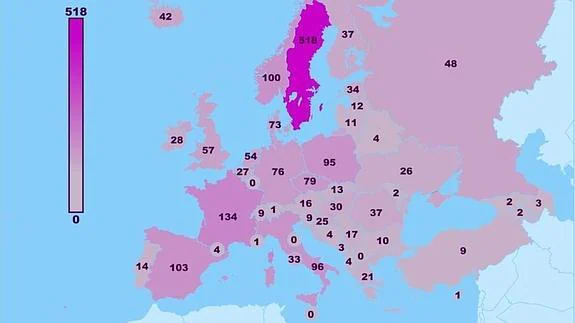 mapa de europa con numeros Cuáles son los países europeos preferidos? ¿Qué ciudadanos son los 